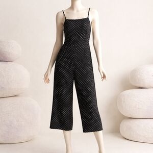 Elegant Black and White Polka Dot Jumpsuit